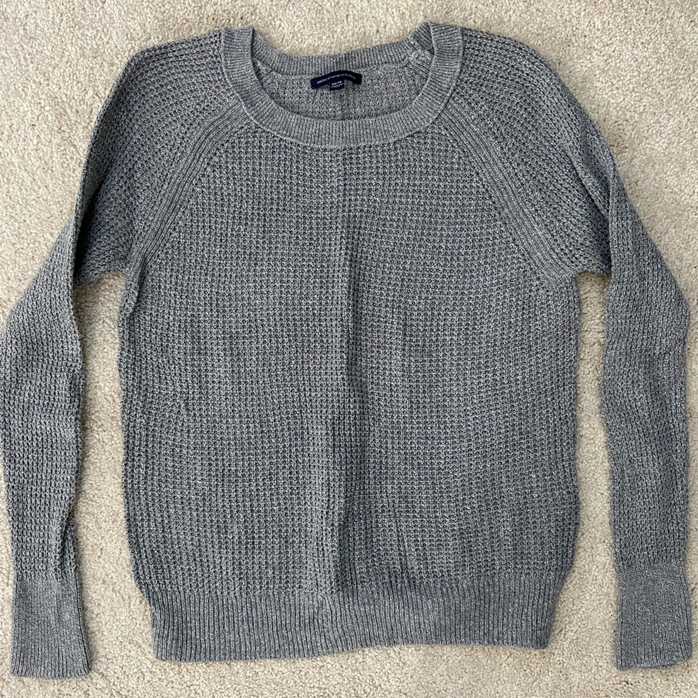 American Eagle Marbled Gray Sweater